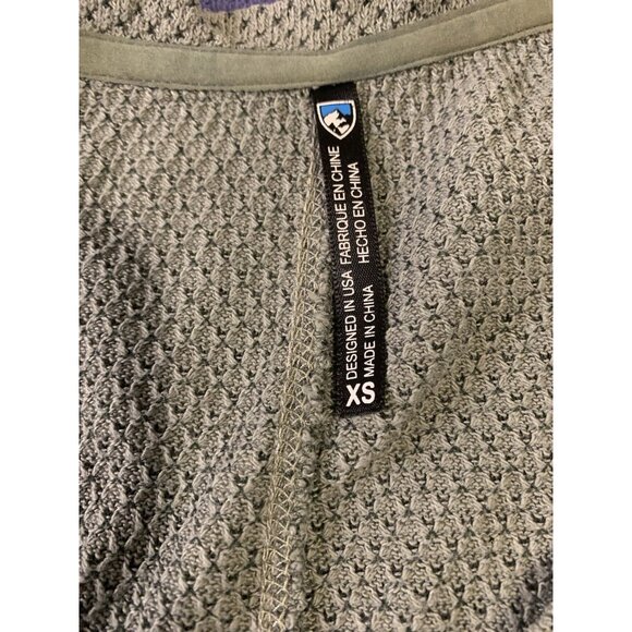 Kuhl Lyrik V-neck Sage Green Waffle Knit Long Sleeve Sweater‎ Women’s XSmall - Picture 3 of 5